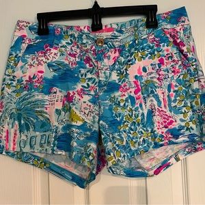 Lilly Pulitzer “Postcards from Positano” Callahan size 10 5” cotton shorts VEUC